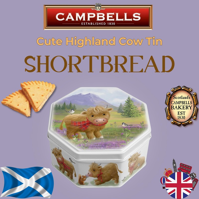 Campbells Shortbread Petticoat Tails Cookies Tin 4.1 Oz (Pack of