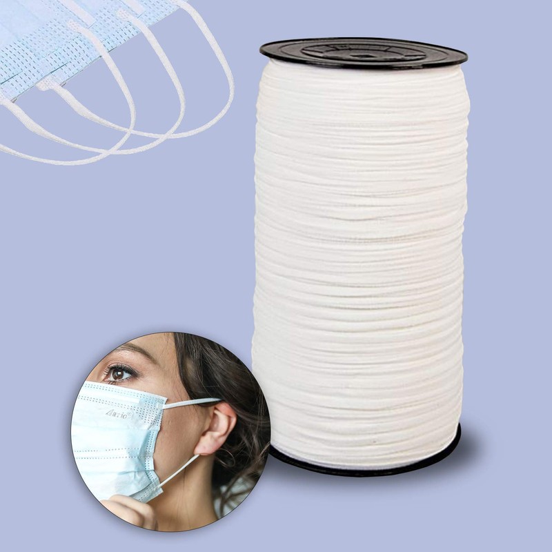 WedDecor Flat Mask Elastic Cord, Elastic String Stretchy Strap Cord