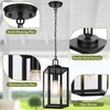 BesLowe 1-Pack Outdoor Pendant Light, 13” Modern Hanging Lantern Light