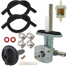 SPNUVR Fuel Petcock ON OFF Valve with Lever Screw Fit for Yamaha Grizzly YFM350 YFM660 Bruin 350 350 2002-2016 Fuel Tank Switch Valve Part 5KM-24500-10-00 1NS-F4524-00-00 5KM-24311-20-00