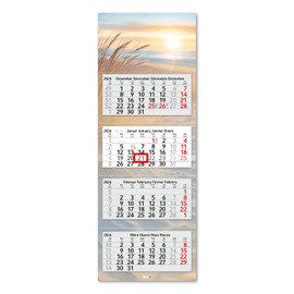 Timr 4-Month Calendar 2026 - Wall Calendar 4 Months with Slider - 90 cm Four-Month Calendar Multilingual D/GB/F/ES I Sunset I tr311