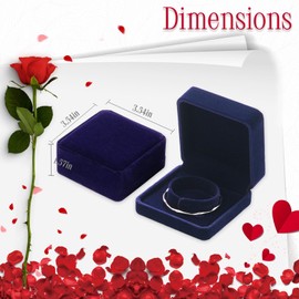 Velvet Square Bracelet Bangle Box with Soft Lining Travel Jewelry Holder Present Storage Display Case for Birthday Wedding Engagement Anniversary - Dark Blue