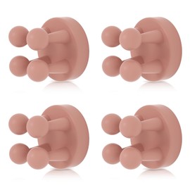 XoYoZo 4 pcs Silicone Toothbrush Holder Multi-Function Hook Waterproof self Adhesive Single Toothbrush Hook Plug Holder for Wall for Hanging Bathroom Kitchen Living Room Office