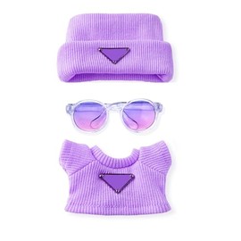 17cm Doll Clothes Set - 3 Piece Set Outfits for Doll, Accessories for 15/17cm Dolls Clothes, Fashion Dolls Clothing, No Doll Included (Purple)