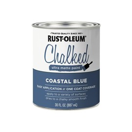 Rust-Oleum Coastal Blue Chalked All-in-One Ultra Matte Paint | One Coat Coverage | No Primer, Sanding, Or Topcoat Needed | Easy Clean Up | Made in USA | 30 OZ