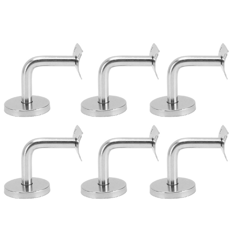 6 Pcs Wall Handrail Bracket 304 Stainless Steel Strong Bearing