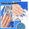 EODCI Dip Powder Nail Set, Blue Shimmering, All Seasons, 28