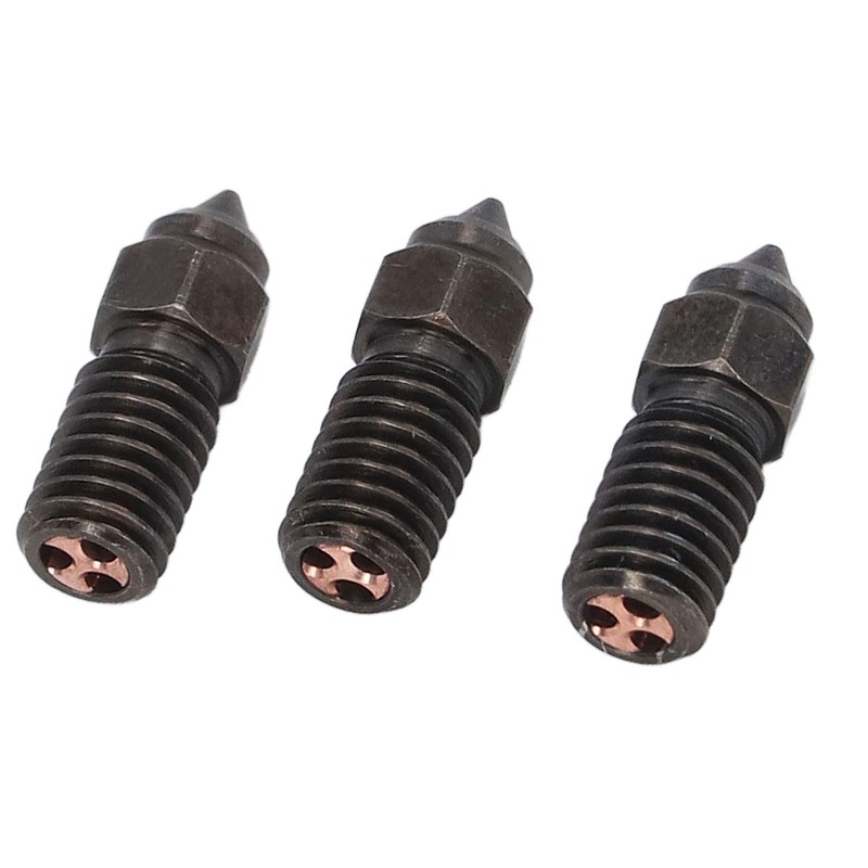 3Pcs Hardened Steel Nozzle 3 Holes High Flow 1.75mm Long