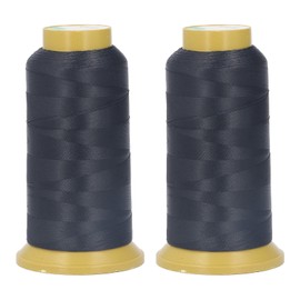 2pcs Sewing Thread Cones High Tensile Strength Preventing Breakage 2187 Yards Each 3 Strand Embroidery Thread Spools Black