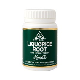 Bio-Health Liquorice Herbal Food Supplement for General Health, Digestive System and Menopausal Support, Suitable for Vegan and Vegetarians, Additive Free 60 Capsules