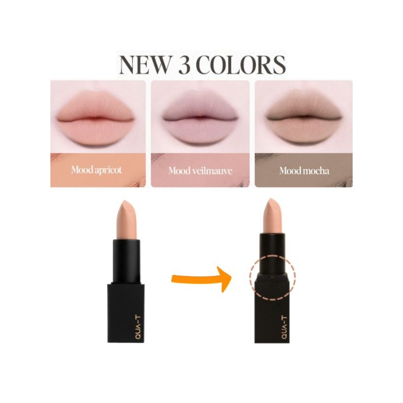 QUA-T My Mood Velvet Lipstick Base Lip 3.5g, Color:Mood Lipcealer