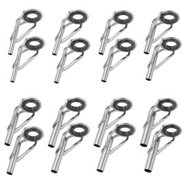 Top Guide, Rod Guide, Stainless Steel, Fishing Rod Tip, 16 Piece Set (8# - 1.8 - 3.2 mm, 8 Sizes in Total)