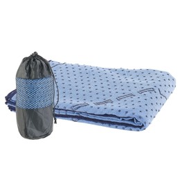 PEARL Sports Yoga Towel: 2-in-1 Microfibre Yoga Towel & Pad, Absorbent, Non-Slip, Blue (Towel for Gym Mat, Yoga Towel, Outdoor Travel)