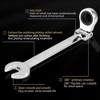 Vokenforu 15mm Flex-Head Ratchet Spanner, Metric Wrench, Chrome Vanadium Steel,