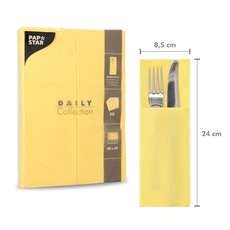 50 Cutlery Pockets Napkins 'Daily Collection' 48 cm x 30