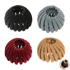 4 Pcs Birds Nest Hair Clip, Birds Nest Magic Hair Bun Clip, Ponytail Holder Bun, For Womens And Girls