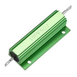sourcing map Aluminium Housing Resistor 100 W 5 Ohm Wire Wrapped Green for LED Replacement Converter