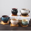 4PCS Bamboo Mosaic Coasters, Blank Base Trays for Crafts DIY