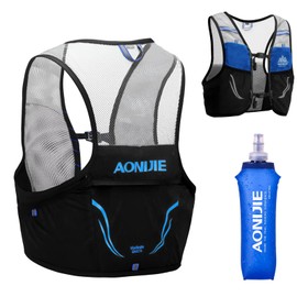 Azarxis - Mochila de hidratación de 2,5 l con frasco suave de 500 ml (negro, L/XL)