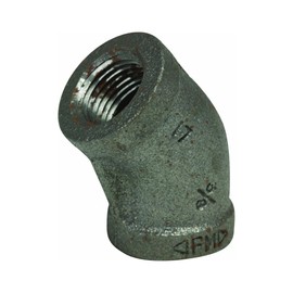 Anvil 8700126207, Malleable Iron Pipe Fitting, 45 Degree Elbow, 3/4" NPT Female, Black Finish