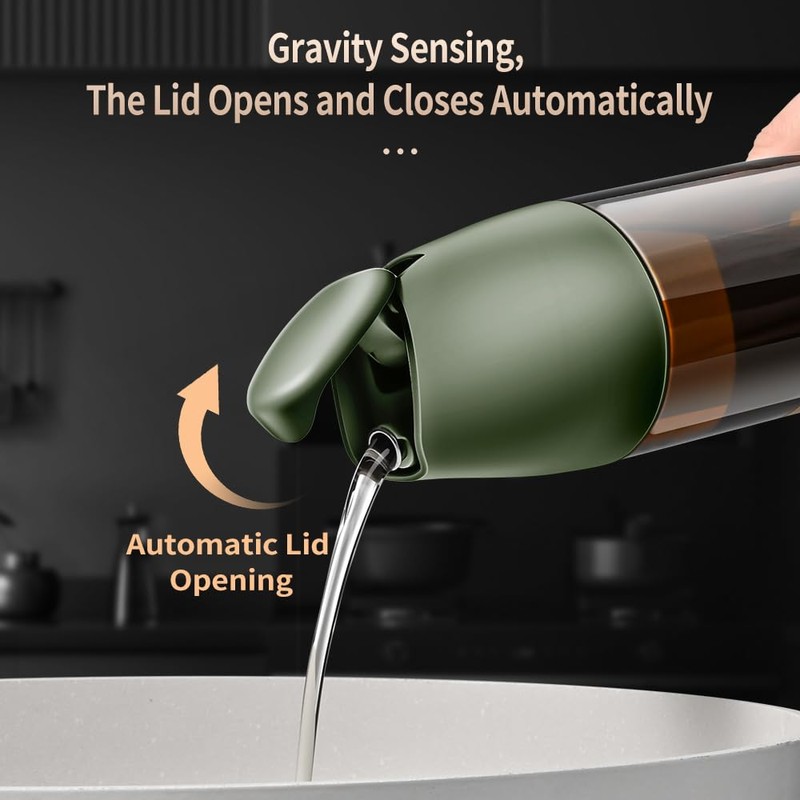 BOMANSI BOMS Olive Oil Dispenser Bottle, Auto Flip bottles for