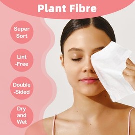 ICOTLE- Toalla facial grande: incluye 50 toallas faciales desechables en 1 paquete; cada toalla mide 10 x 12 pulgadas; el tamaño grande absorbe eficazmente la humedad, dejando su rostro fresco y seco