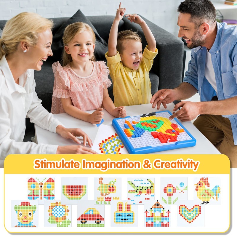 ZOZOPLAY Kids Toys Mosaic Puzzle,490Pcs Building Blocks,Educational Toys with 6
