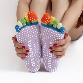 Spring Sorbus Anti-Slip 5-Toe Pilates & Yoga Socks for Women - Sweat-Absorbing & Breathable Size/Yoga Color 5-Toe Mixed Colors 20ea