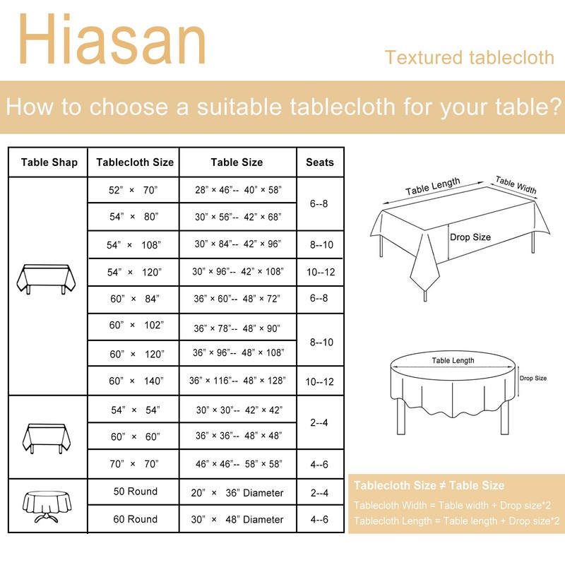 Hiasan Christmas Tablecloths Rectangular Waterproof W60 x L84 Inches, Dining