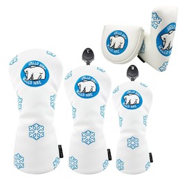 Golf Headcover Putter Cover Driver 440cc 460cc Wood Utility UT Cover Mallet Pin Type Magnetic Polar Bear (UT)