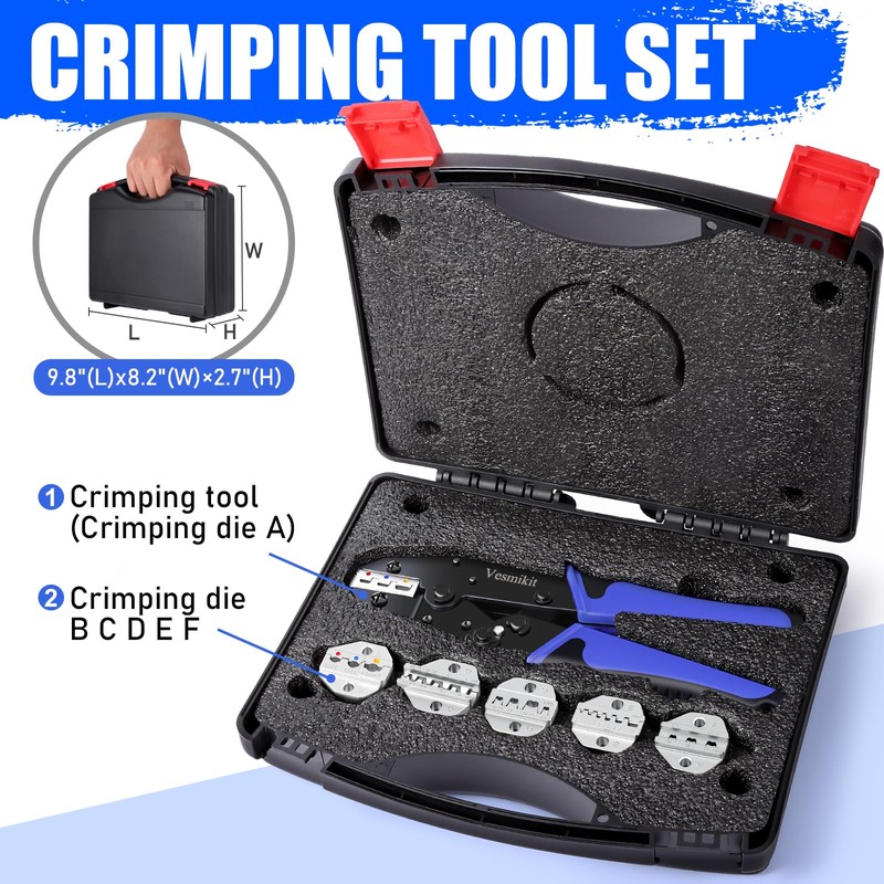 Crimping Tool Set 6PCS - Ratchet Wire Crimping Tool for