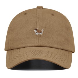 Croogo Curved Brim Baseball Hat Cap Soft Crown Cotton Dog Dad Hat Polo Style Plain Cap for Men Women Golf Hats,Khaki-HJB6