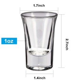 12 Pack Shot Glasses, RUCKAE 1 OZ Shot Glasses Set with Heavy Base, Clear Shot Glasses Set of 12(Cone Shaped)