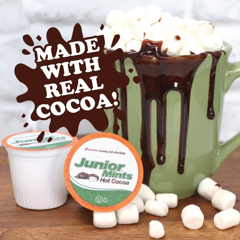 Junior Mints Chocolate Mint Flavored Hot Chocolate Pods, Compatible with