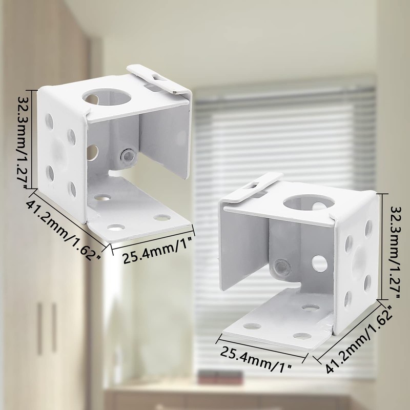 Waziaqoc 4PCS Blind Brackets, 1 Inch Low Profile Box Mounting
