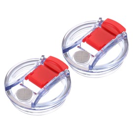 sourcing map 2Pcs Lids Replacement for Tumbler Cup 30oz, Spill Proof Lid Stopper Straw Cup Lid, Leak Proof Splash Resistant Cover Lid for Cold Drinks, Red