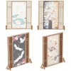 Totority 1 Set Miniature Lacquerware Folding Screen, Mini Chinese Style,