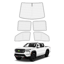 Canvcle Windshield Sun Shade for 2022-2024 2025 Nissan Frontier Accessories Side Rear Window Shade Cover Sun Visor Shield Privacy Cover Keep Vehicle Cool Black 5PCS