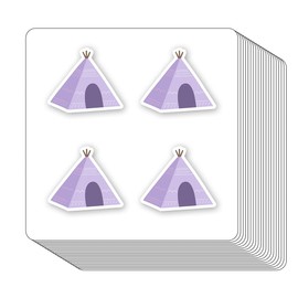 Tent Camping Stickers 1in for Scrapbooking, Arts, Craft, Kids DIY, Journals 80-Pack