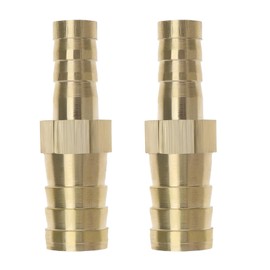 2 Pieces Brass Barb Reducer 12mm to 8mm Hose Fitting Adapter Pipe Splicer Connector Converter for Air Line Water Line Fuel Line Oil Pipe