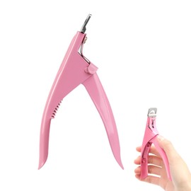 DOETYD Nail Cutter Clippers for False Acrylic Nails Nail Edge Tip Trimming Tool Stainless Steel Rustproof for Acrylic Nails and Extensions, Pink