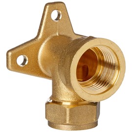 Merriway BH02299 Compression Fitting Wall Plate Elbow, 15 mm - Brass