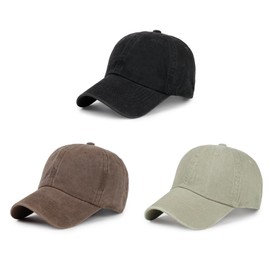 3 Pack Baseball Cap Vintage Washed Unstructured Dad Hat Golf Ball Cap for Men Women