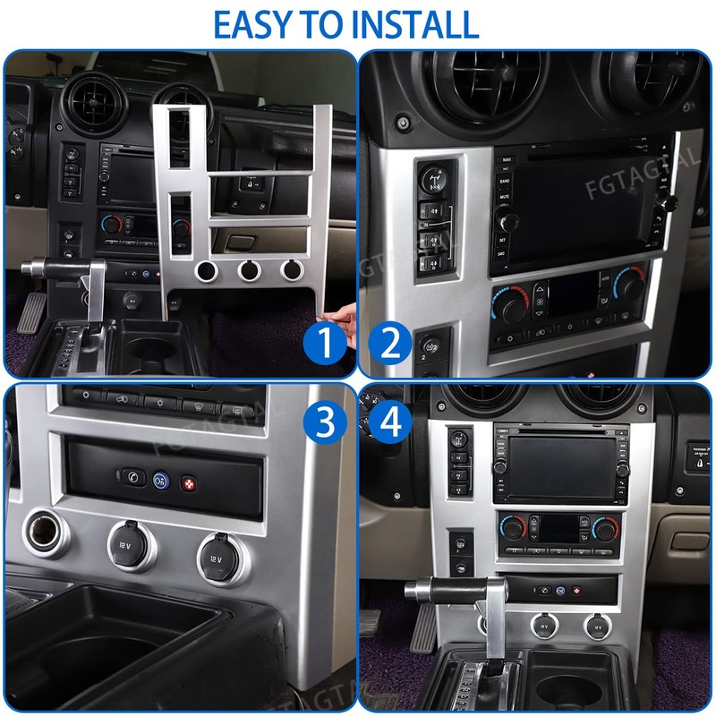 Fgtagtal Center Console Panel Trim Cover Compatible with Hummer H2