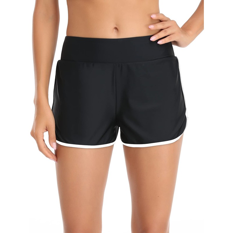 RELLECIGA - Pantalones cortos de natación de cintura alta para