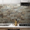 AULIGET 4-Piece Beige & Brown Slate Peel and Stick Backsplash