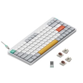 nuphy Air75 V2 Portable 75% Mechanical Keyboard,Wireless Keyboard,Supports Bluetooth/2.4G/USB-C RGB Gaming Keyboard,Compatible with Windows/Mac OS/Linux Systems White-Gateron Brown Switch