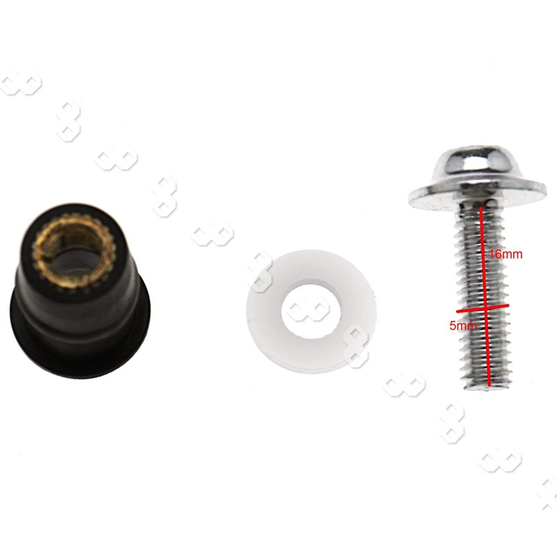 Micro Traders 16mm M5 Aluminium Motorcycle Windshield Fastener Bush Fairing