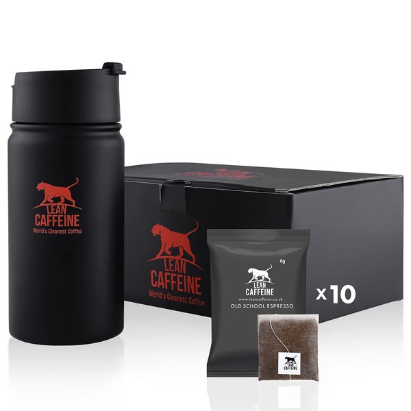 Lean Caffeine Coffee Gift Set | The Full Coffee Experience | Bulletproof Coffee Bag | For All Coffee Lovers - Women and Men | Includes Coffee + Cup