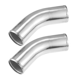 ACROPIX 102mm 4" OD 4" 100mm Leg Length Universal Car Aluminum Alloy Tube Intercooler Pipe 45 Degree Bend Elbow Air Intake Joiners Tubing - Pack of 2